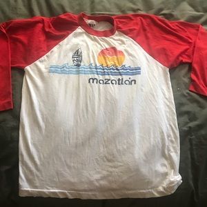 Vintage souvenir travel ringer MAZATLAN t-shirt